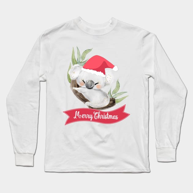 Christmas Koala Long Sleeve T-Shirt by KarwilbeDesigns